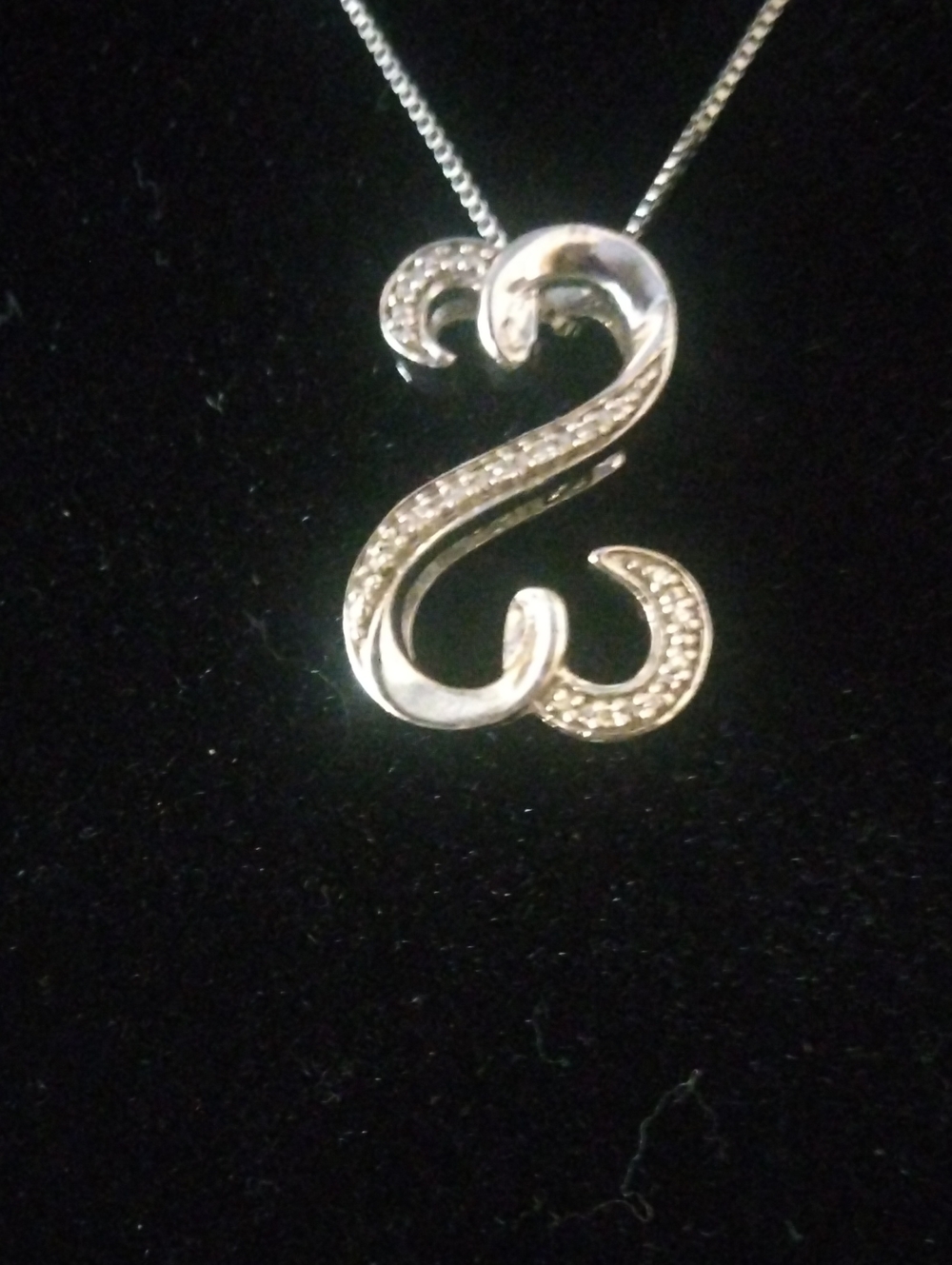 Vintage Sterling Silver Jane Seymour's Open Heart Necklace With Diamonds